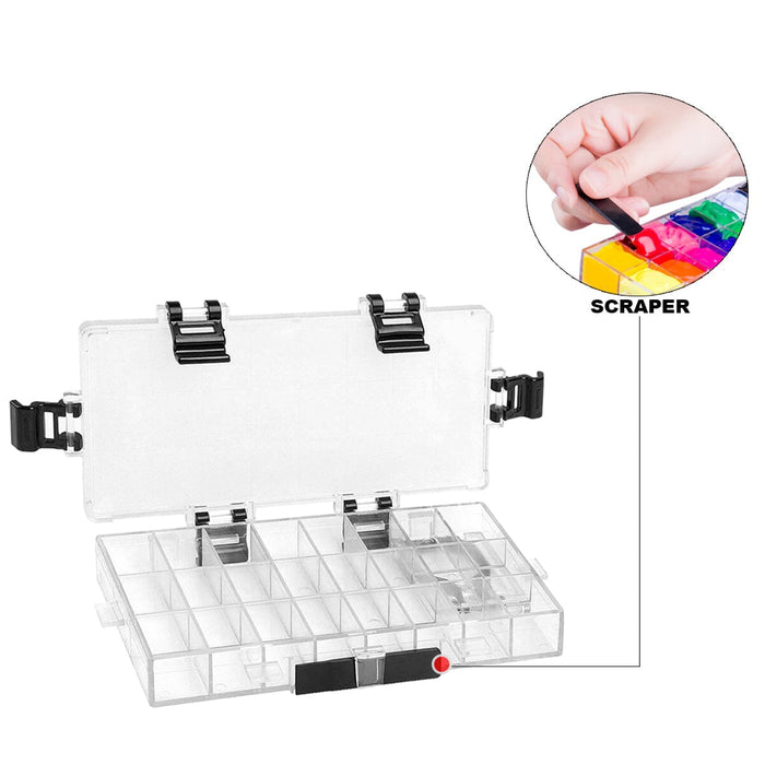 Wells Color Box Transon Watercolor Palette Box Airtight 24 Deep Wells for Watercolor,G
